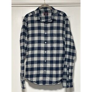 UNTUCKit, Men's Plaid‎ Long Sleeve Button Down, Navy, Size Large